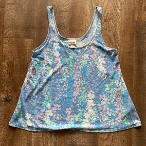 Blue Mossimo Floral Tank